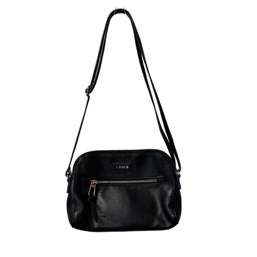LODIS Black Women Leather, Lined, Crossbody Handbag‎ Shoulder Strap Designer